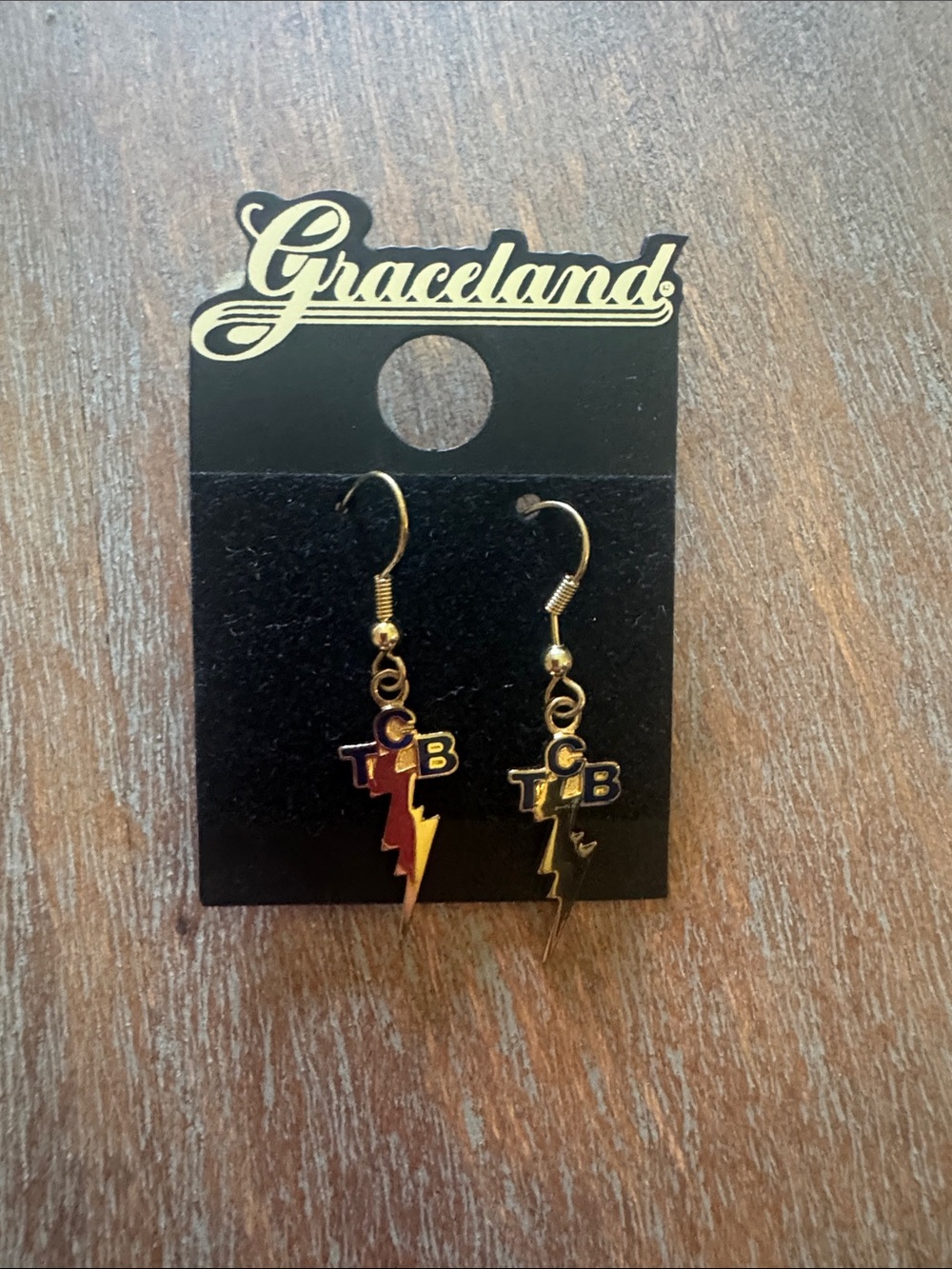 Grace Lightning Bolt Drop Earrings with Red and Gold Accents